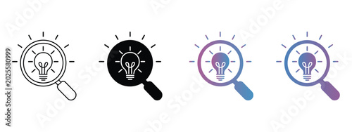 Foto Finding icon set in multiple styles featuring search, discovery, location, and exploration symbols for UI design