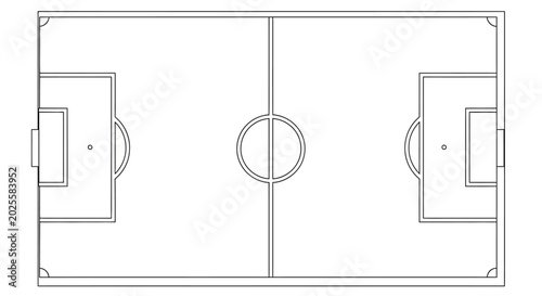 Foto Soccer field diagram with goals.