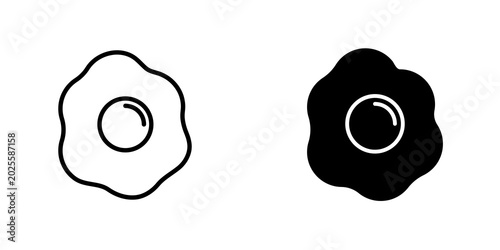 Tableau sur toile Omelet icon on white background, editable stroke svg 10