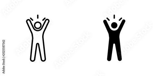 Quadro su tela Self confidence icon on white background, editable stroke svg 10