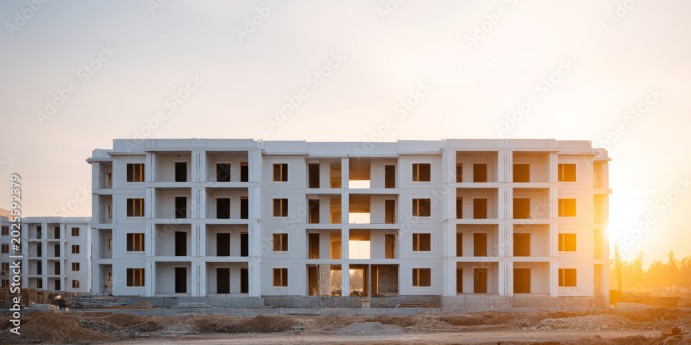 Obraz premium Unfinished residential building under construction