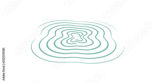 Foto Green concentric wavy line design element.
