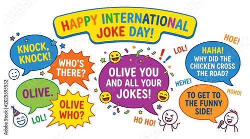 Fotografía Happy International Joke Day - Funny Sayings and Icons