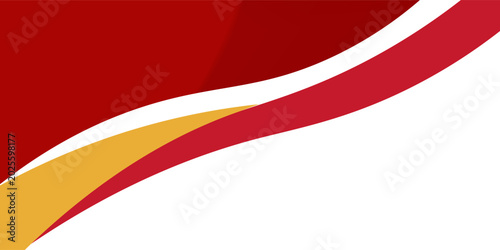 Curved golden yellow wave and a deeper red wavy border, footer vector illustration