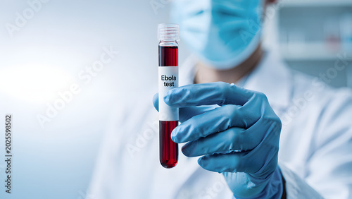 Scientist Holding Ebola Virus Sample Tube