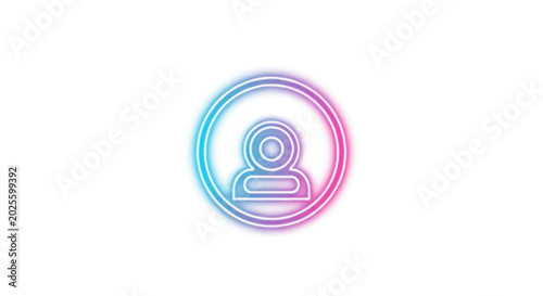 Neon user profile icon logo.