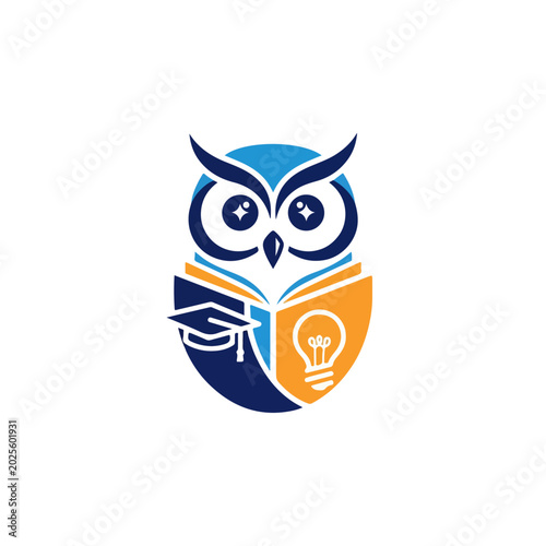 Minimalist Owl Education Brand Logo Vector Template