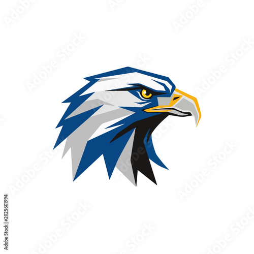 modern geometric bald eagle head mascot vector logo template