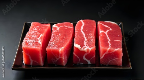 raw tuna fresh on a plate