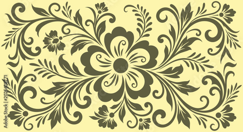Photos Vintage floral pattern, seamless background with decorative flowers and leaves,