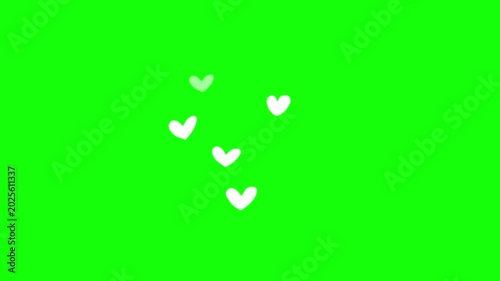 animation on heart icon on green screen