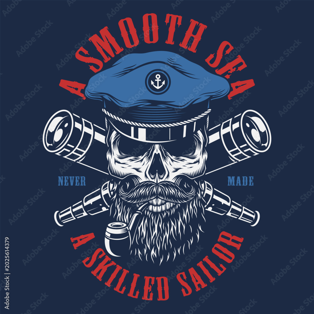 Fototapeta premium Skull design with sailor theme