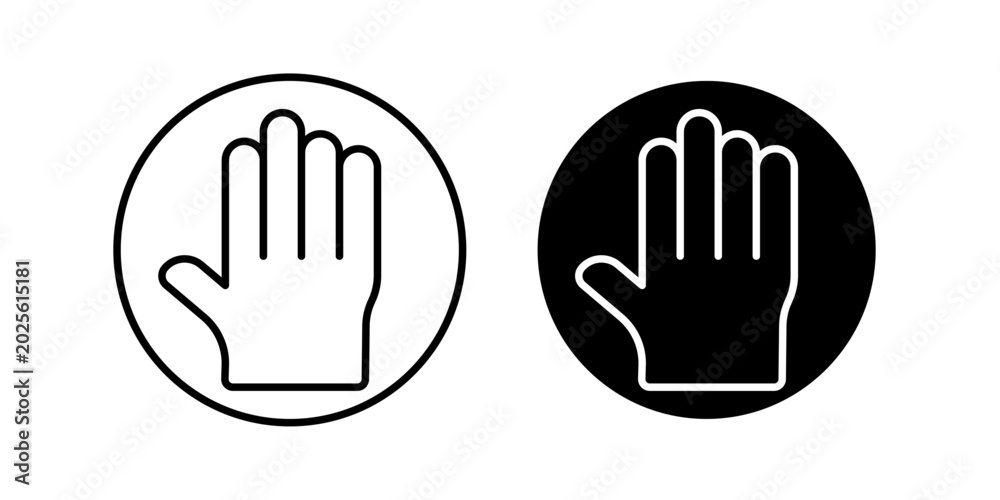 Obraz premium Stop icon in stroke and solid fill style, displayed in black on white background. Ideal for media controls, halting actions, restrictions, and interface navigation.