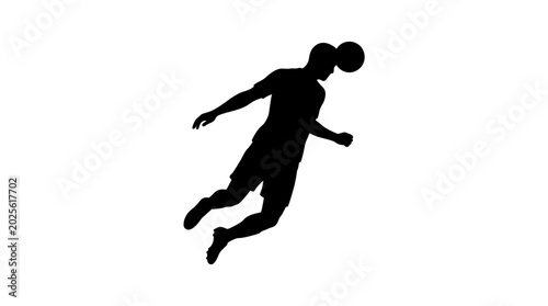 Foto Dynamic sports silhouette, athletic jump, fitness icon, black athleticism isolat