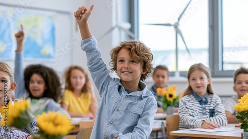 Children learning about renewable energy