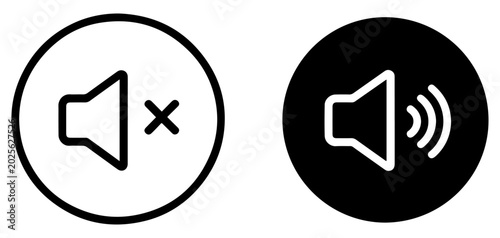 Tableau sur toile volume on off icon set