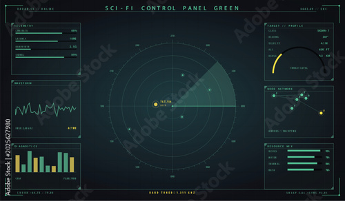 Φωτογραφία Futuristic hud interface with orbital telemetry and station status dashboard vec
