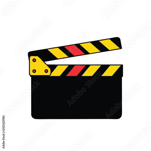 Illustration of a classic movie clapperboard for film production.