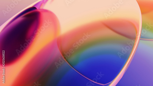 Fotografía Iridescent glass plates with dispersion effect on a gradient background