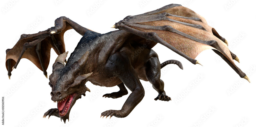 Fototapeta premium 3D Rendering Fairy Tale Dragon on White