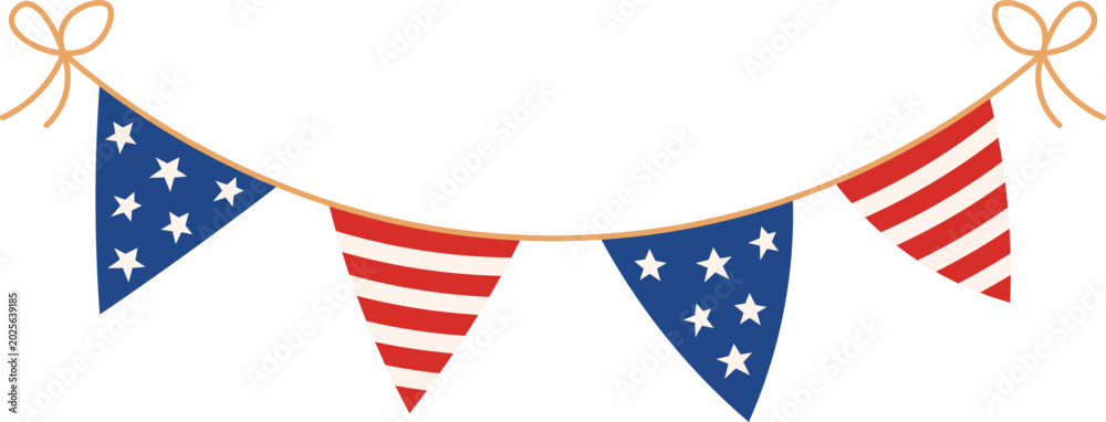 Fototapeta premium America Flag Bunting Garland Party Decoration