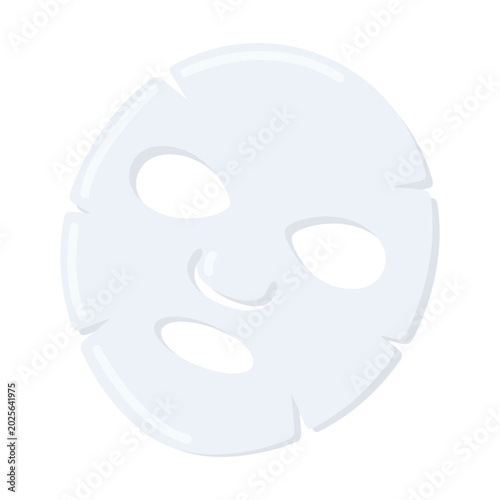 Foto Fresh white facial sheet mask for skin beauty routine, isolated on clean background, promoting self care and relaxation