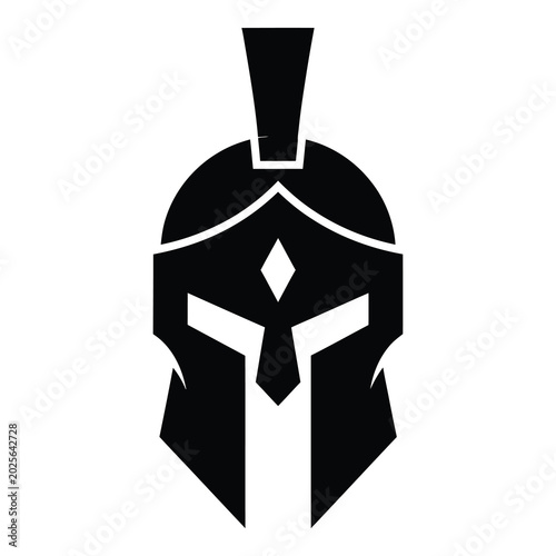 Cuadro en lienzo Spartan warrior helmet icon graphic symbol design element  ancient Greek armor i