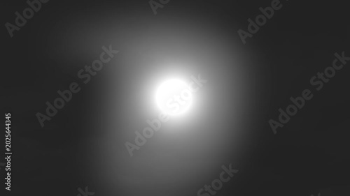 Flying Bat Crossing Bright Moon In Dark Horror Sky
