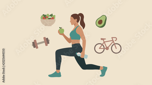 Fotografie Woman engaging in fitness and healthy lifestyle.