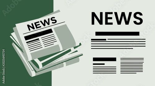 Tableau sur toile Newspaper and digital news concept illustration.