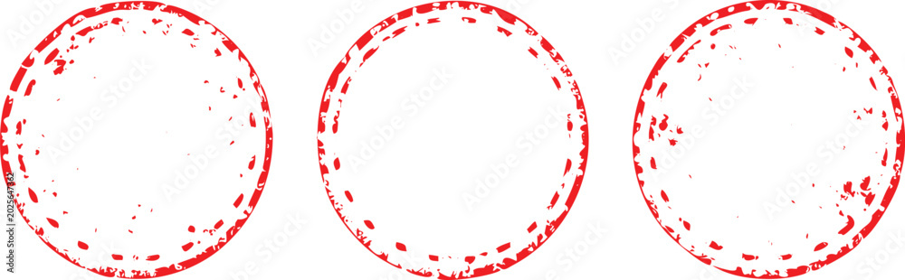 Fototapeta premium Distressed red circle stamp illustrations