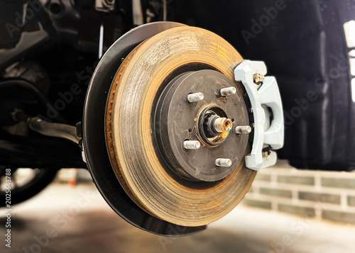 Εκτύπωση καμβά Car ventilated front brake disc with caliper