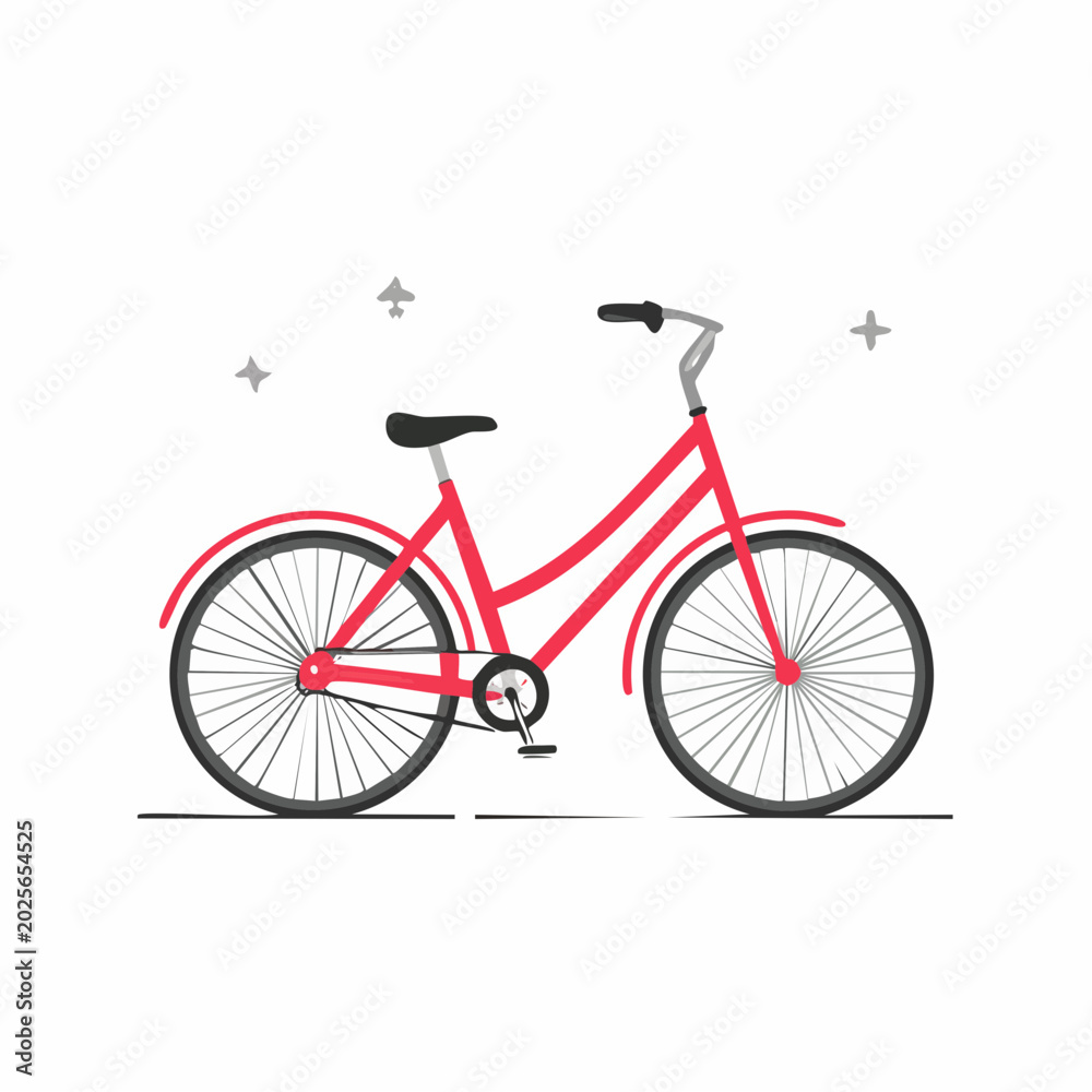 Fototapeta premium Red Bicycle Illustration