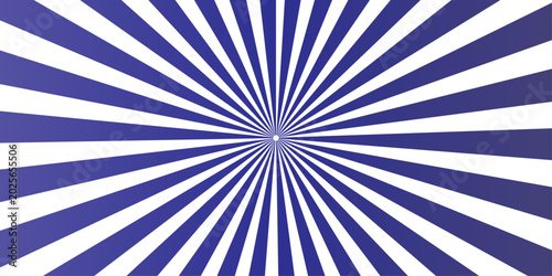 Bild auf Leinwand A dynamic radial pattern of alternating blue and white stripes bursts outward from a central point, creating a visually striking and energetic graphic