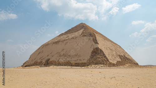 Fotografija The famous and unique bent pyramid of Dahshur, Egypt, dedicated to Sneferu pharaoh, with its typical double slope