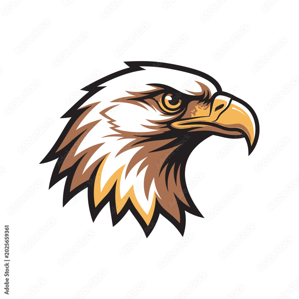 Fototapeta premium Eagle Head Vector Illustration Isolated on White