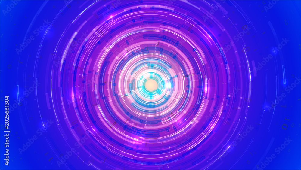 Obraz premium Abstract big data visualization. Light circles with sparks. Graphic concept for design