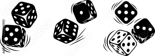 Playing dice cubes vector icon set.
