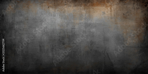 Fotografie A dark, old grunge metal texture with a rough and dirty surface creates a vintag