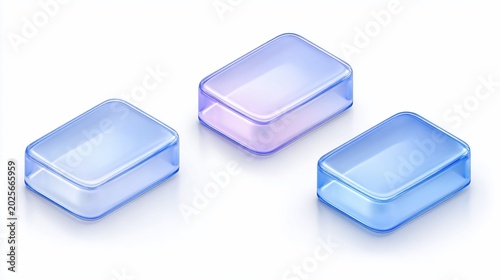 Glass containers with blue gradient