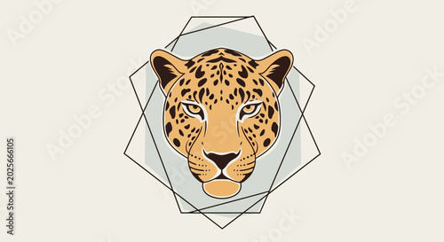 Tableau sur toile Leopard Face Closeup Illustration Design.