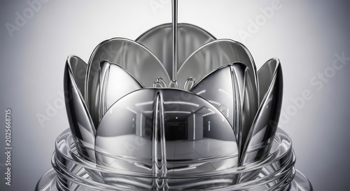 Close-up of metal turbine.