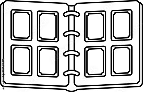 Open Trading Card Binder Outline Icon