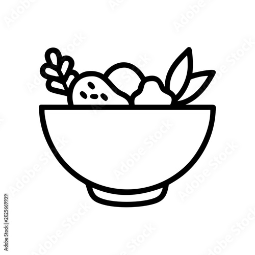 Canvas Print Bowl of fresh mixed greens and vegetables, depicting healthy and wholesome food