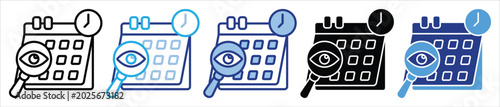 Photos Monitoring Schedule icon set multiple style collection
