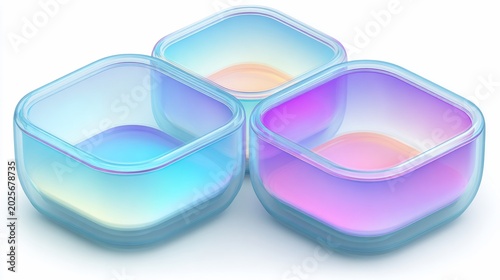 Blue acrylic square boxes