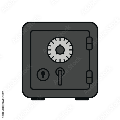 minimalist flat design combination safe vector icon