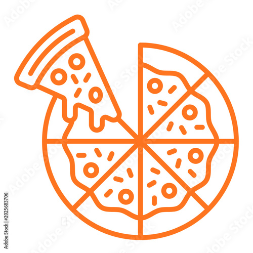 Quadro su tela Modern pizza icon illustration featuring a delicious slice, perfect for food, re