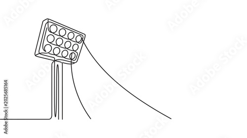Photos Continuous line drawing of a stadium floodlight pole
