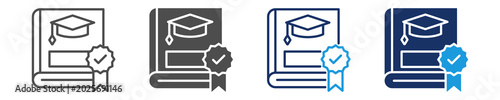 Photos thesis statement icon set with multi concept